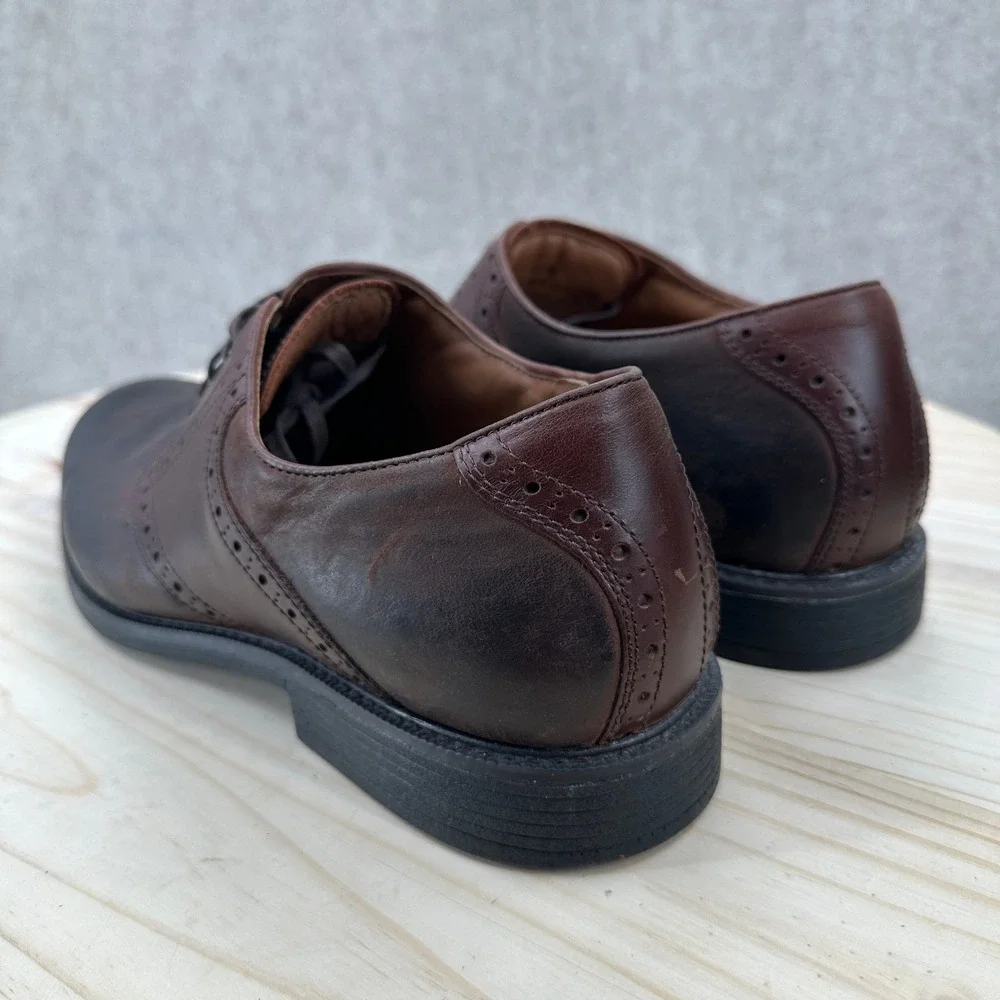 Johnston Murphy Sheepskin Leather Shoes Mens 12 Two-Tone Burnished Brogue Oxford